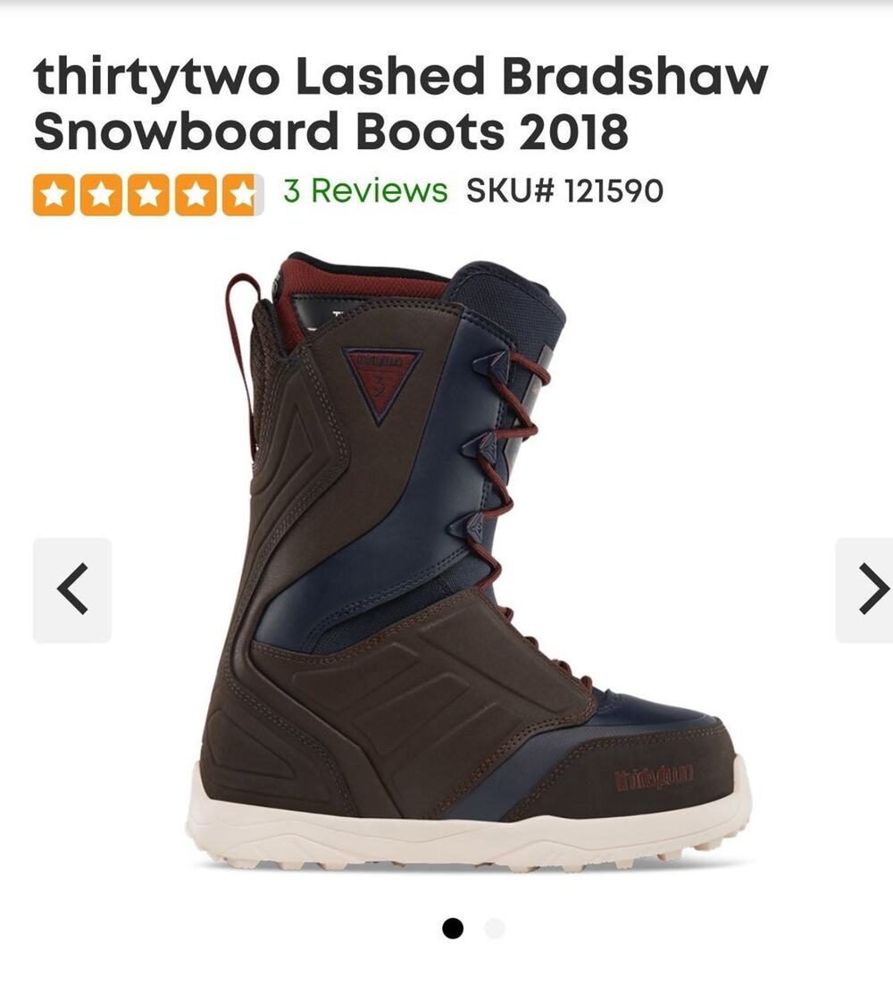 THIRTYTWO LASHED 2017-2018 SNOWBOARD MENS BOOTS BROWN size 8